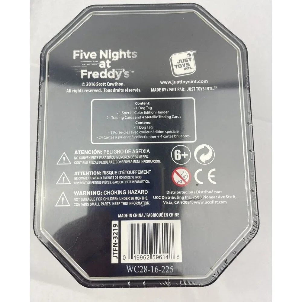 Tin Freddy Hanger, Dog Tag, Trading Cards Five Nights At Freddy's